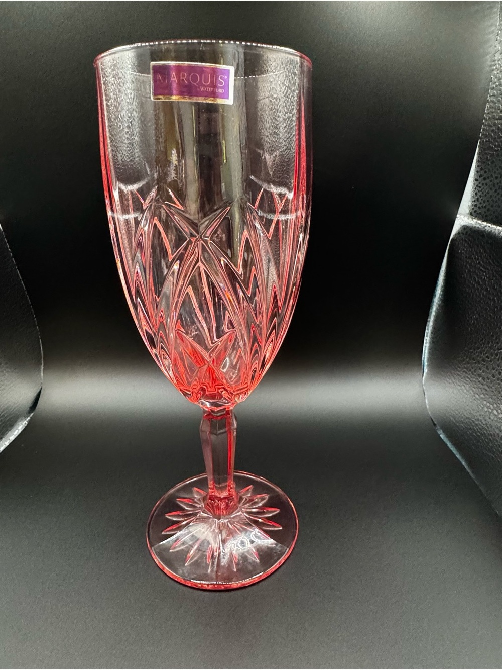 Marquis Pink Cut-Glass Goblet Wine Glass